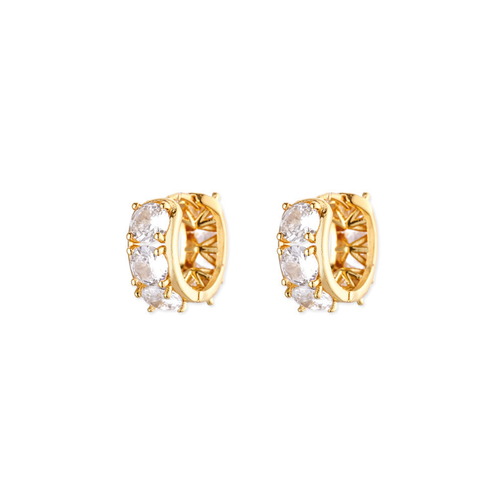 Exquisite Geometric Inlaid Zircon Earrings