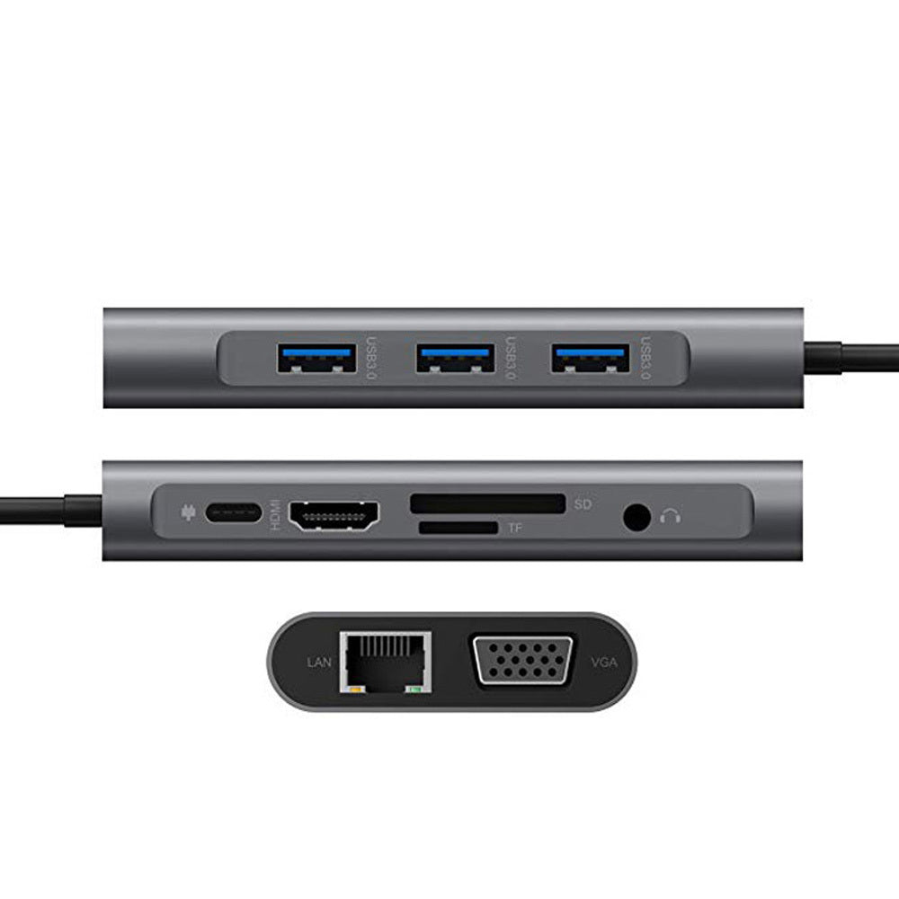 10-in-1 USB-C Hub with HDMI – 4K Display, Gigabit Ethernet, 3×USB, SD/MicroSD, 100W PD