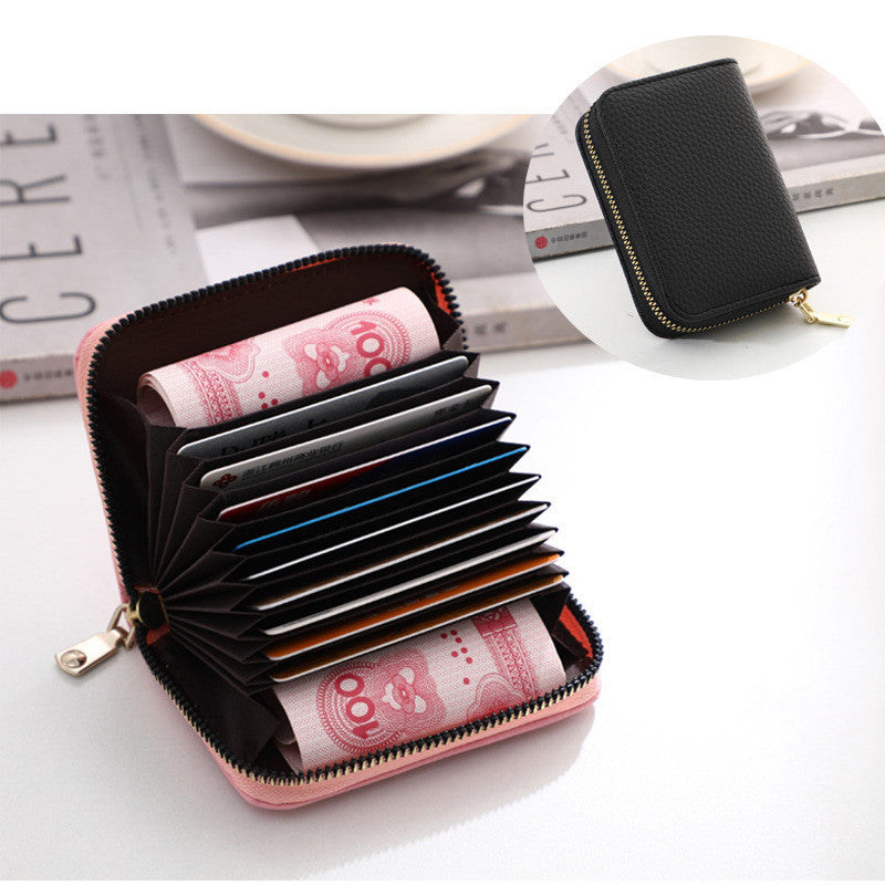 Womens Leather Organ Card Holder RFID Slim Plain Wallet