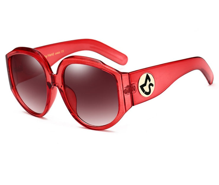 Oversized Round Women’s Sunglasses with Olive Frames
