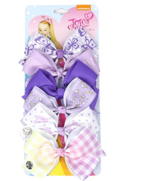 JOJO Style 5-Inch Bow Hairpin Set for Girls – 6-Piece Colorful Hair Clip Collection