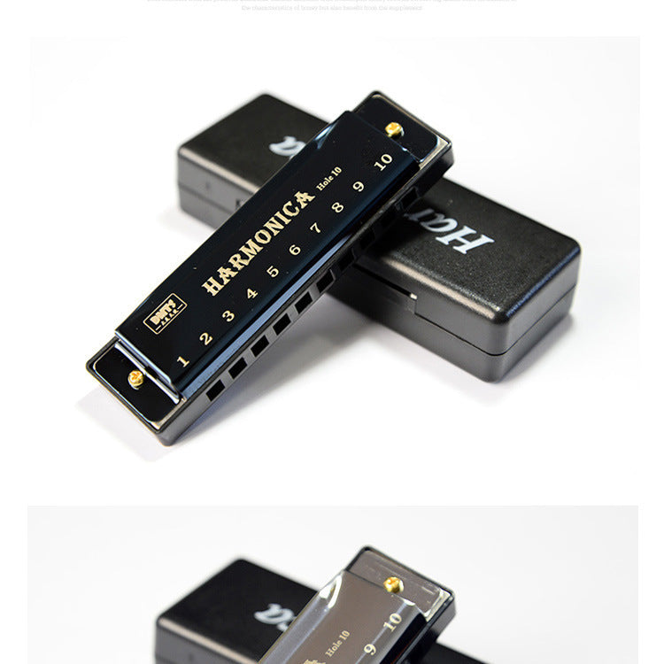 Titanium Copper Core 10 Holes Blues Harp Student Children Early Education Educational Orff Musical Instrument Toy Harmonica