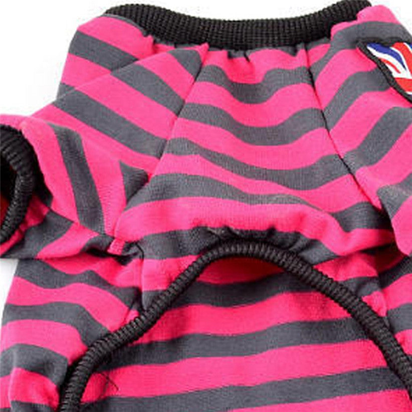 Comfy Striped Round Neck Pet Shirt