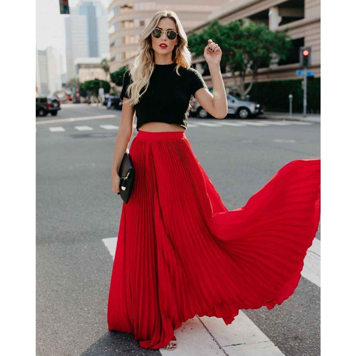 Women's Fashion Casual High Waist Long Skirt