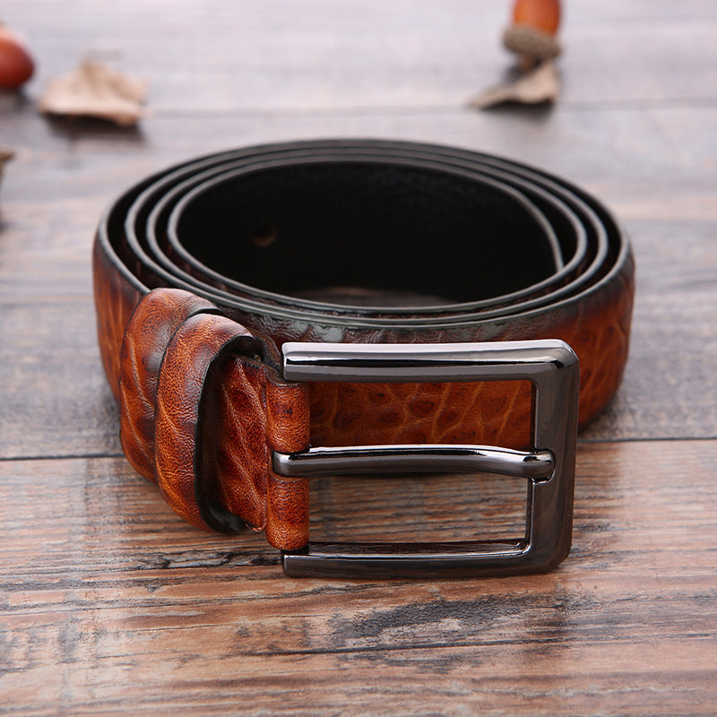 Men’s Business Belt – European & American Fashion, Laser Logo