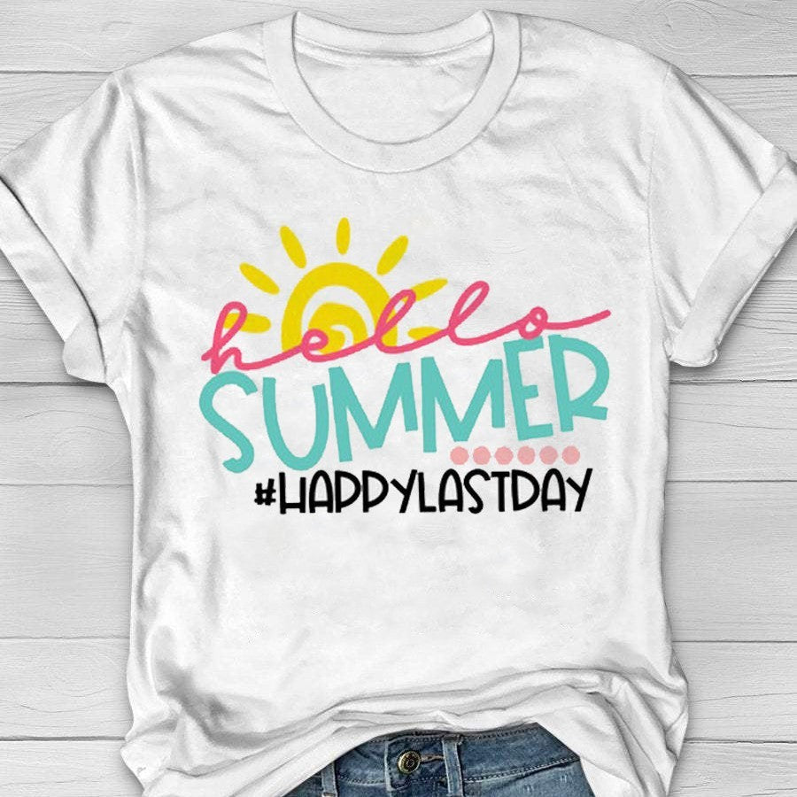 Printed Street Short Sleeve Sports T-shirt For Women