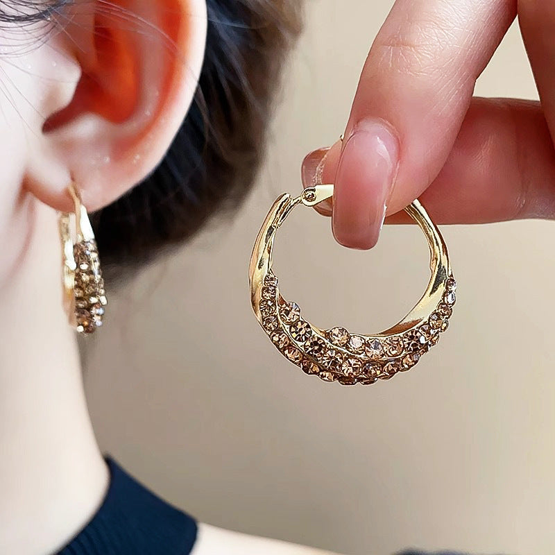 Women's Geometric Alloy Big Hoop Earrings Electroplated