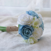 Blue and white roses
