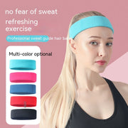 Sports Anti Sweat Band With Elastic Solid Color Widening