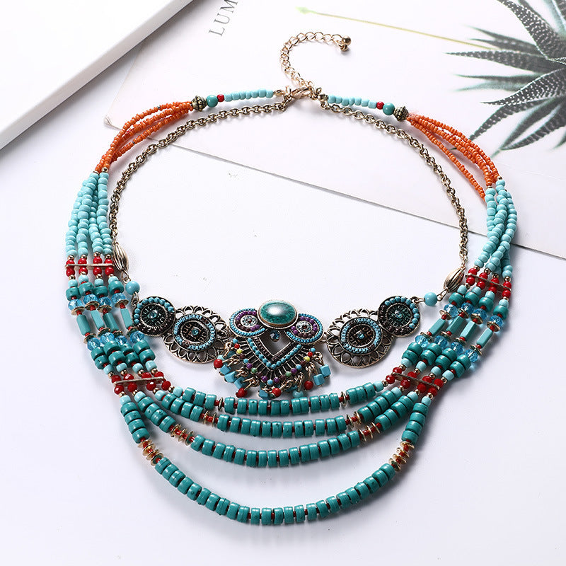 Boho Pendant Necklace for Women, 60cm Ethnic Style Jewelry