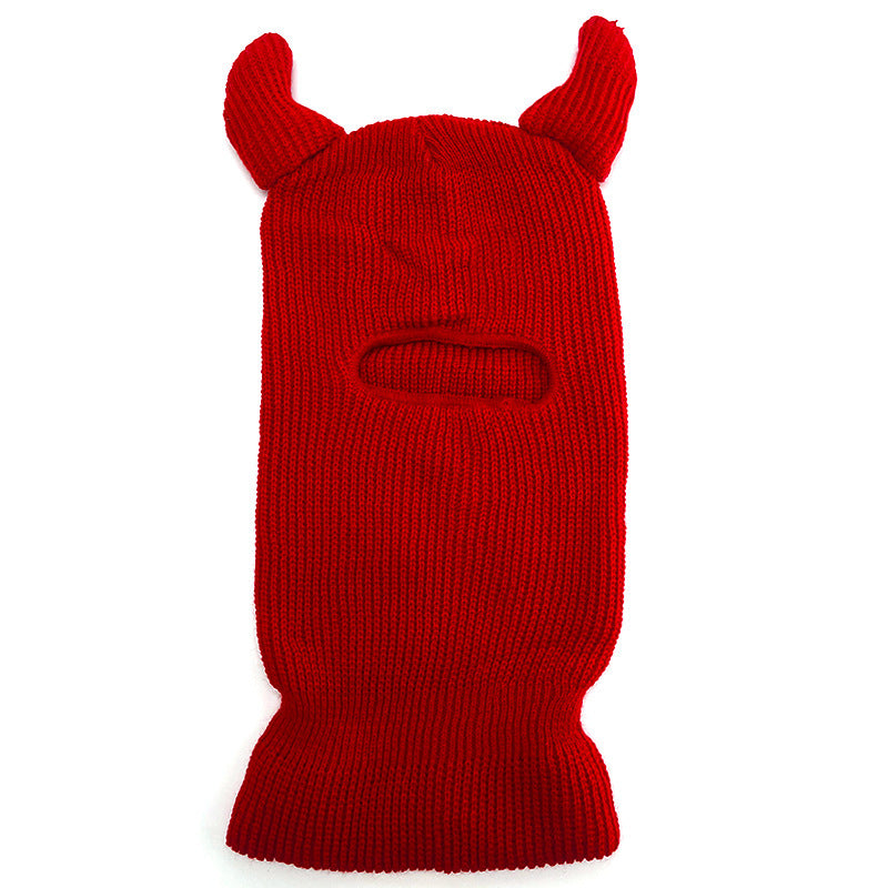 Halloween Wool Hat Horn Single Hole Headgear
