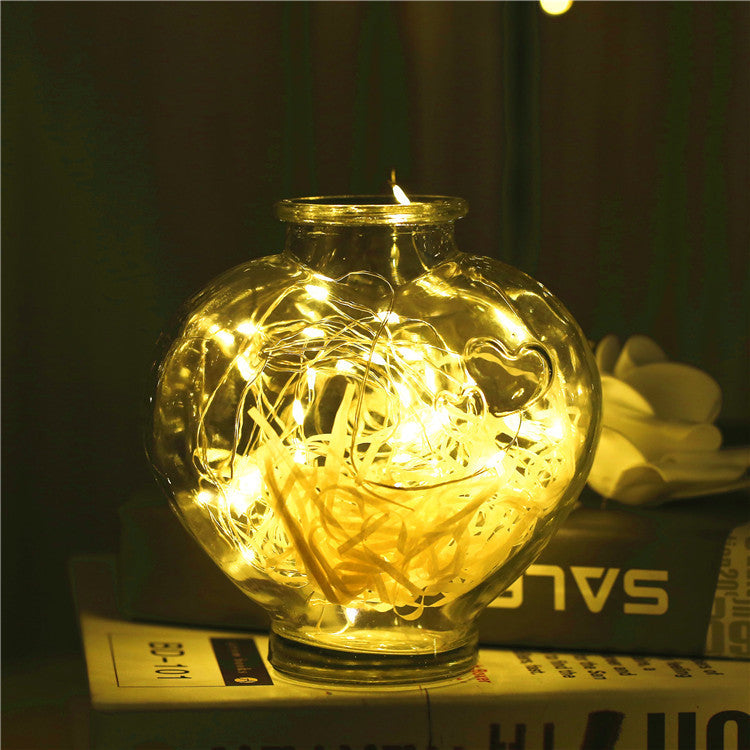 Glass Bottle LED Lights with Gypsophila Decorative Lamp