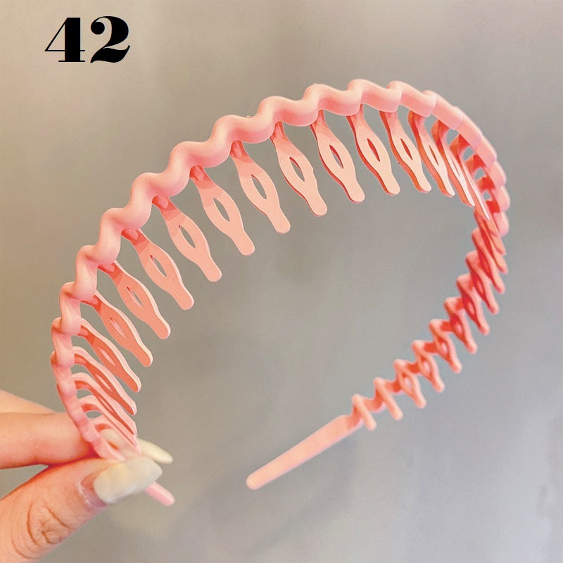 Simple Serrated Non-slip Solid Color Hair Headband