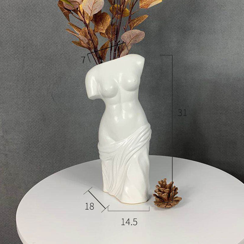Nordic Modern Ceramic Crafts Creative Ornament Bust Vase