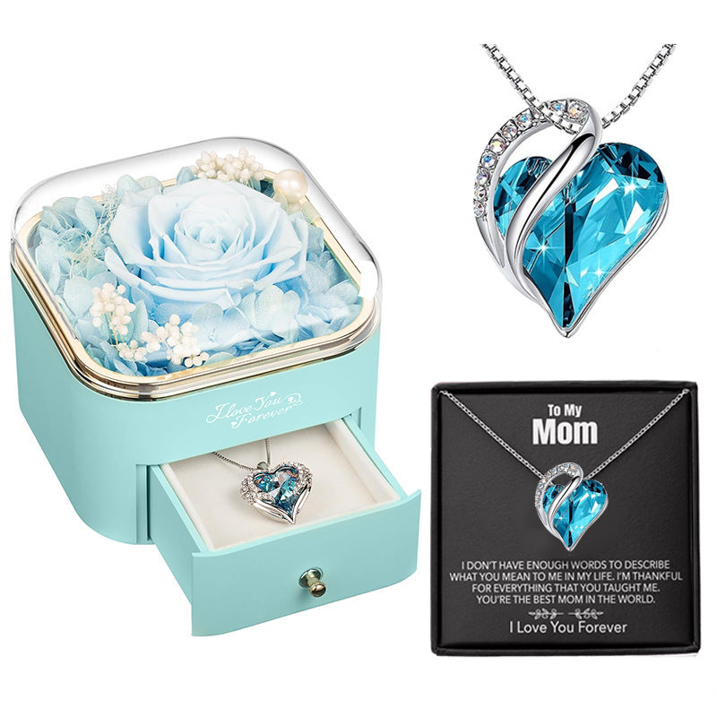 Rose Jewelry Box Drawer Organizer With Metal Construction