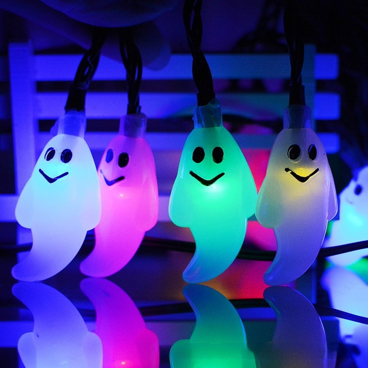 Solar Ghost String Lights – Outdoor Halloween and Christmas Courtyard Luminous Decoration
