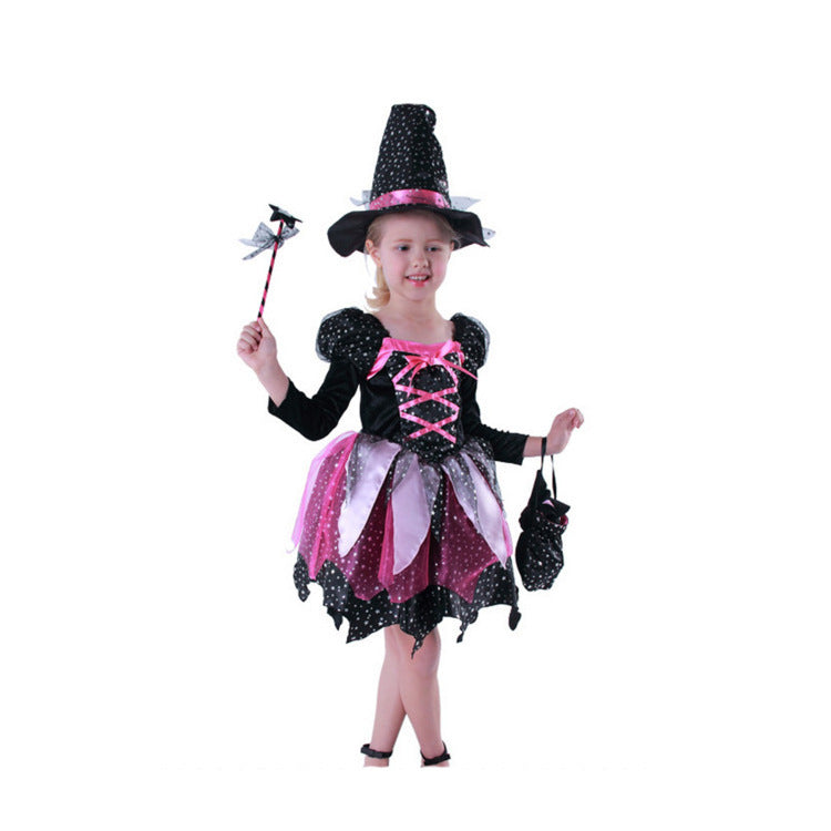 Girls Witch Costume – Children’s Halloween Party and Cosplay Dress-Up Outfit