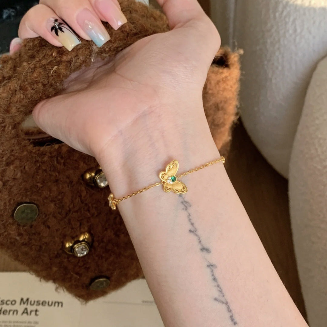 Women's Hollow Butterfly Bracelet – Elegant Copper Fashion Jewelry