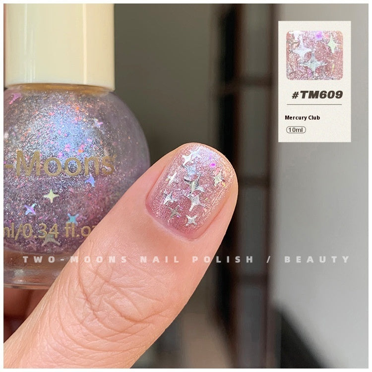 Pure Color Sequins Nail Polish Baking-free And Tear-free
