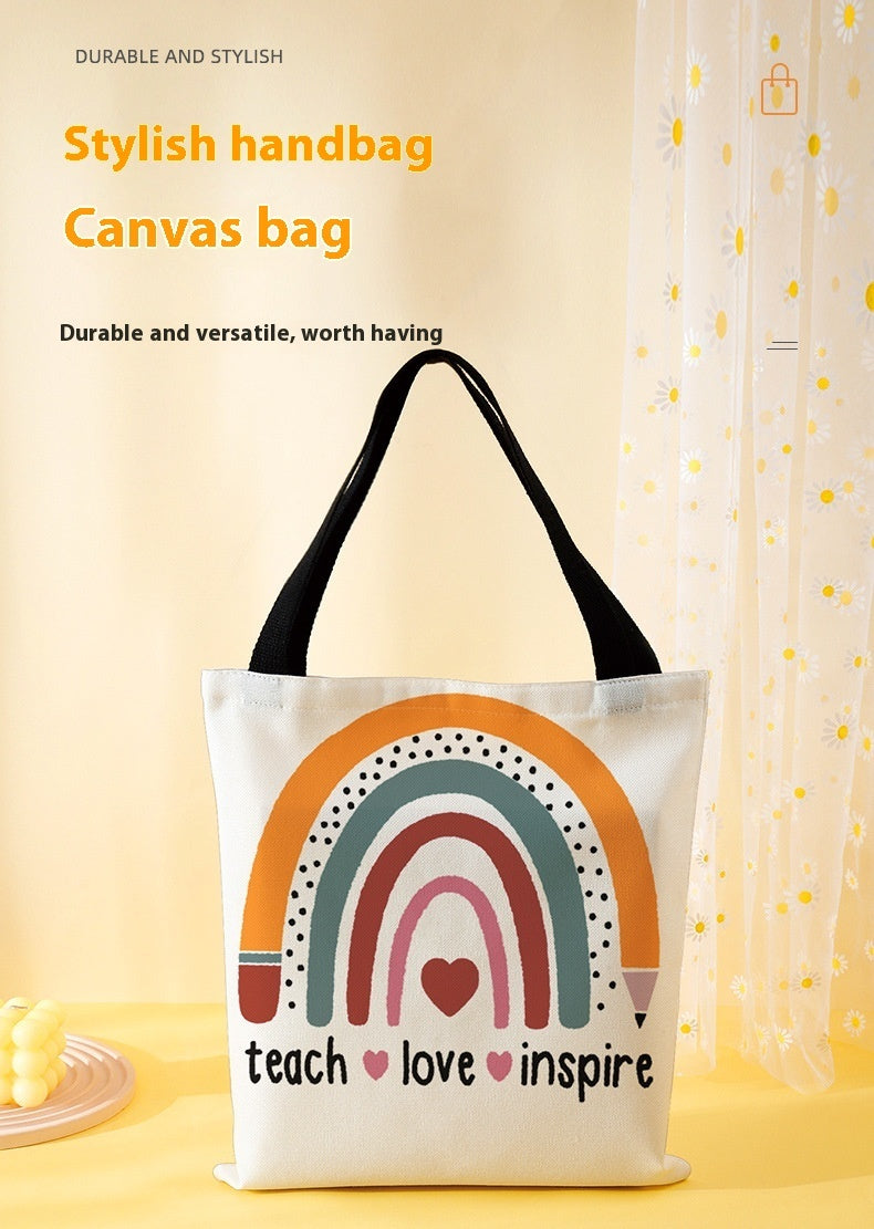 Female Printed Canvas Handbag – Stylish & Durable Tote Bag