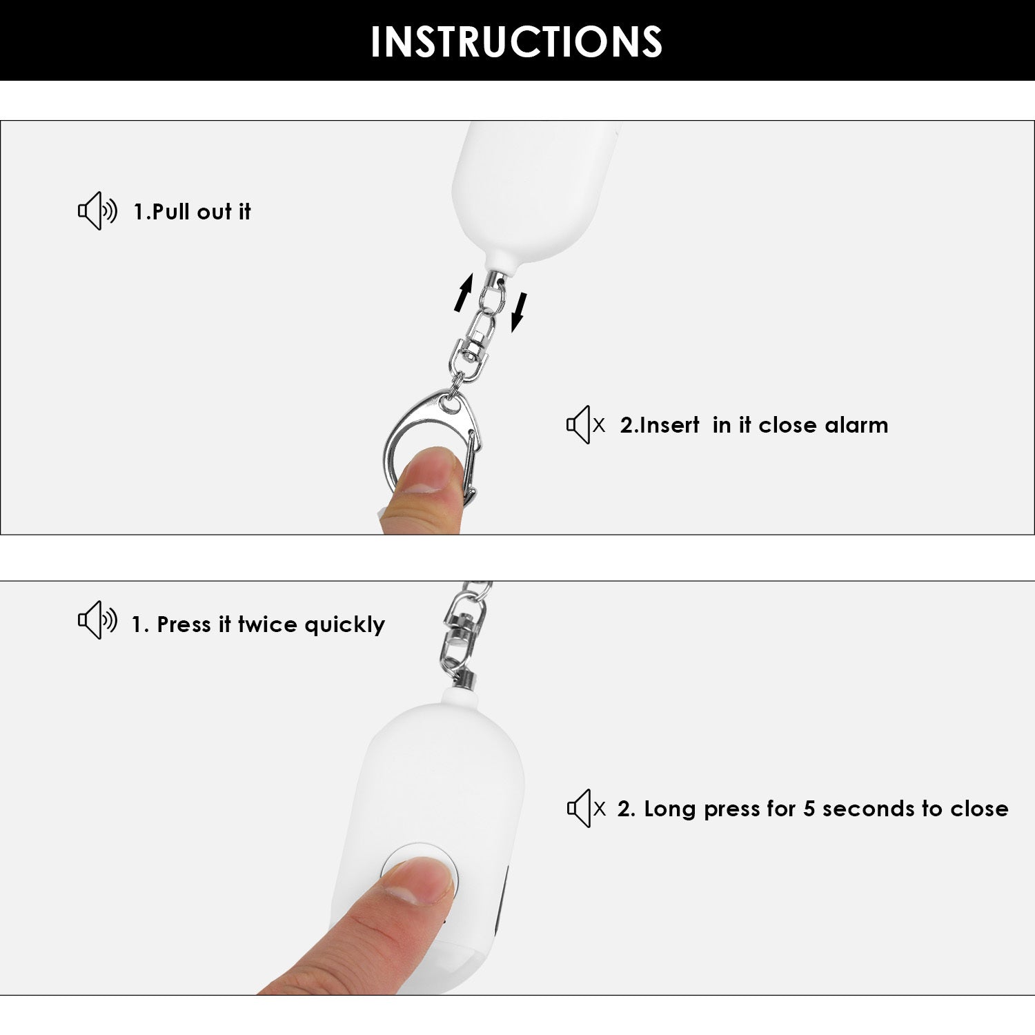 Anti-Wolf Self-Defense Alarm Woman Call For Help Personal Safety Alarm