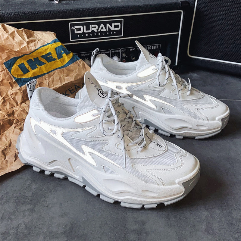 Thick-soled Daddy Shoes Sports Low-top Outdoor Solid Color Artificial Leather
