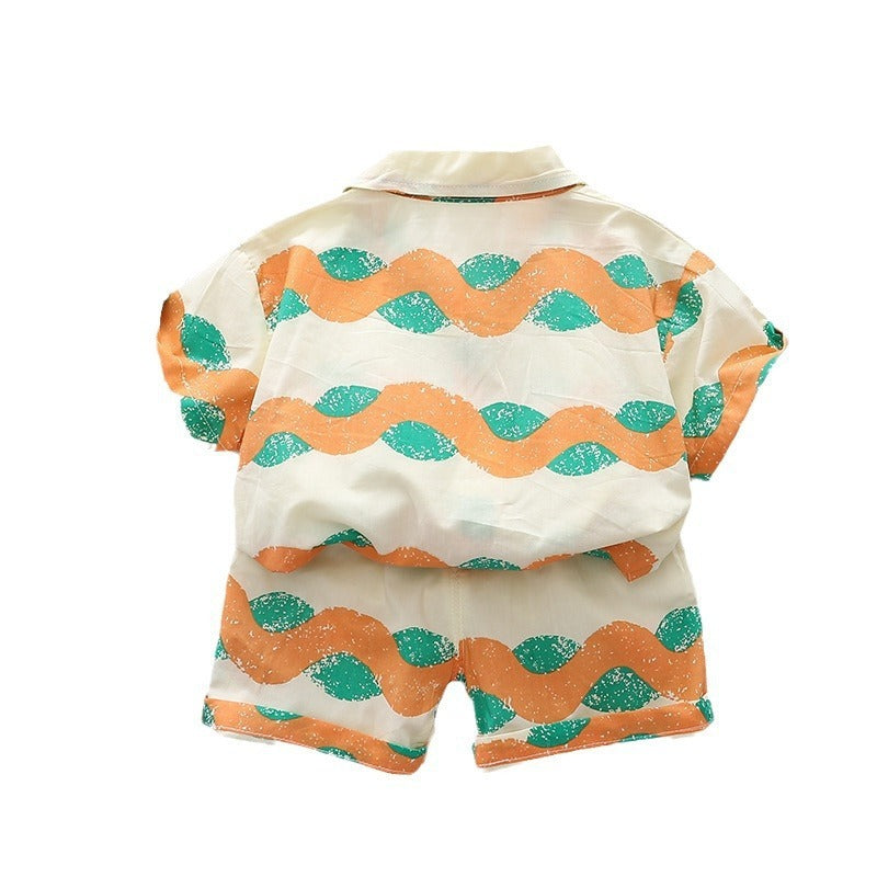 Beach Style Shirt Thin Holiday Shirt Casual Two-piece Suit