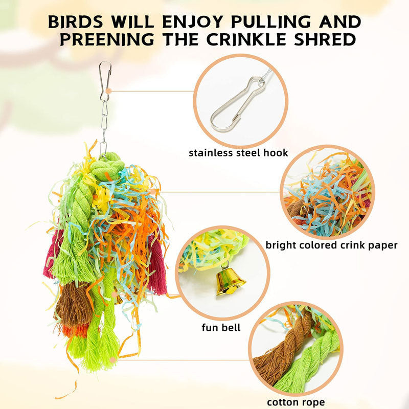 5Pcs Parrot Chewing Toys – Cotton Rope Gnawing and Climbing Set for Bird Play and Beak Grinding