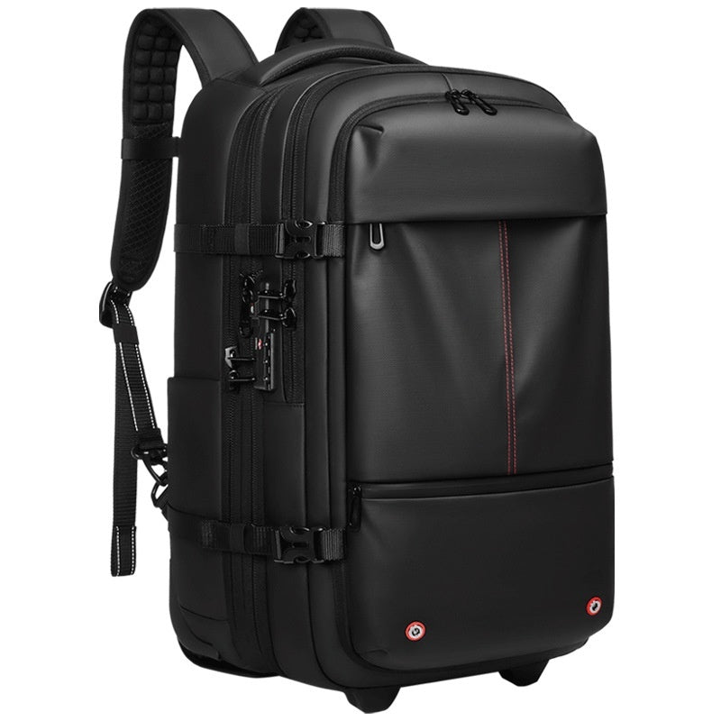 Unisex Expandable Trolley Backpack Oxford Cloth Solid