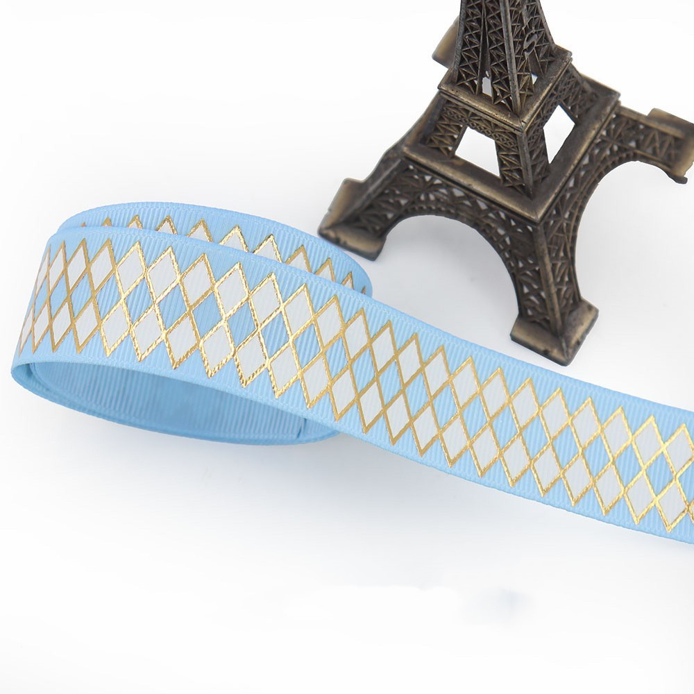 Bronzing Geometric Rib Ribbon – 25mm Decorative Craft Ribbon