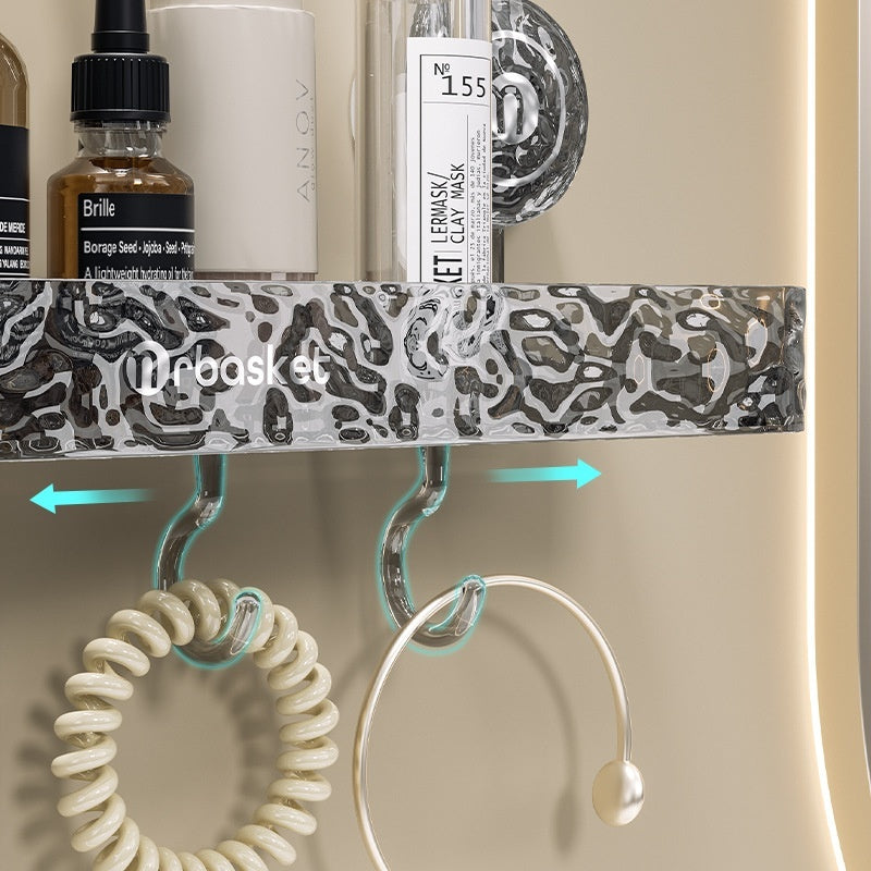 Bathroom Suction Plastic Storage Rack – Wall-Mounted, No-Drill Organizer
