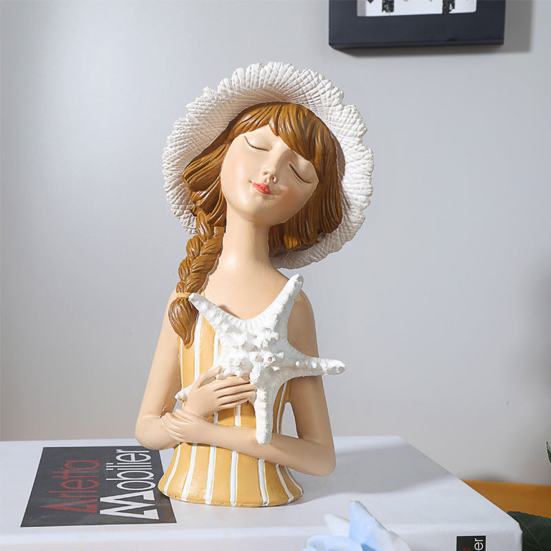 Bouquet Girl Ornament Home Ornament Resin Nordic Light Luxury