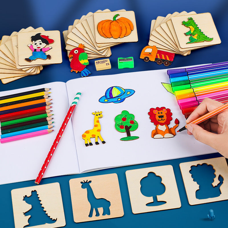 Children’s Painting Template Drawing Tools Set – Creative Stencil Kit