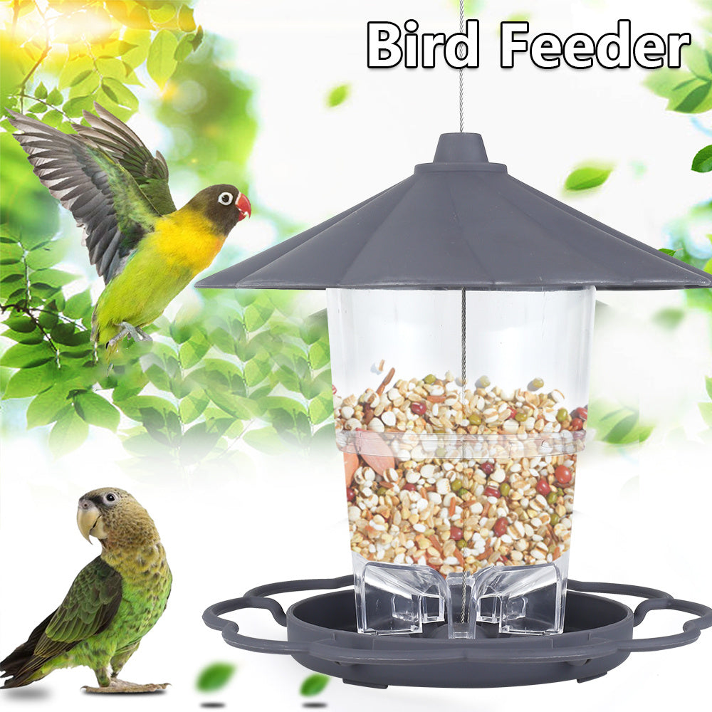 Foldable Hanging Wild Bird Feeder with Removable Roof – Large Capacity Outdoor Garden Birdcage Feeder