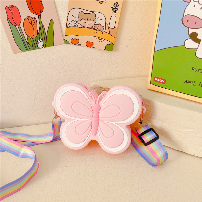 Children’s Silicone Cute Butterfly Shoulder Bag – Soft & Lightweight Kids Purse