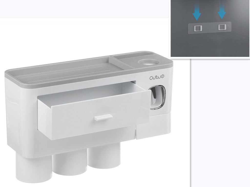 Safe PP Plastic Magnetic Toothbrush Holder With Drawer