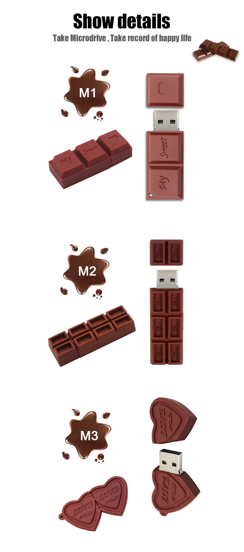 USB Drive Chocolate Creative USB Drive Student USB Drive 4g8g16g32g64g128g