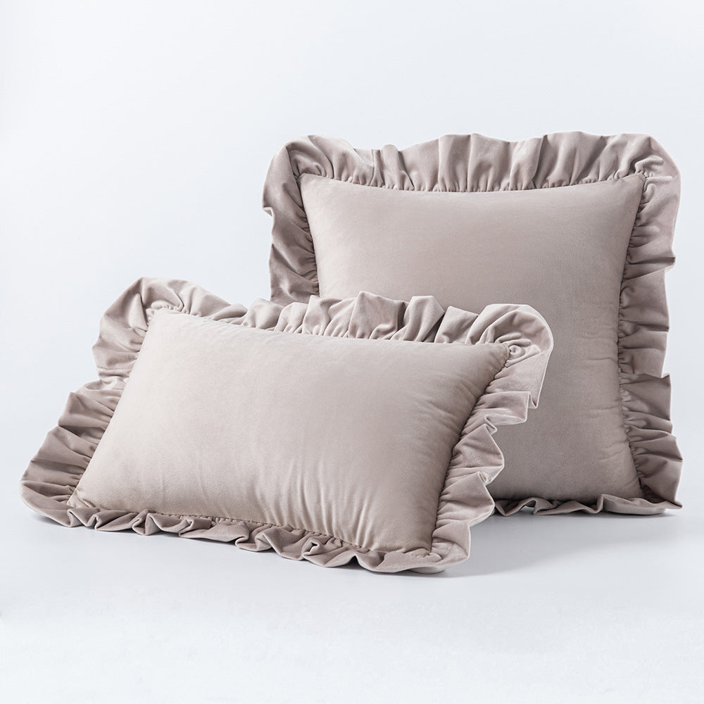 Nordic Velvet Lace Throw Pillows With Upholstered Living Room Sofa