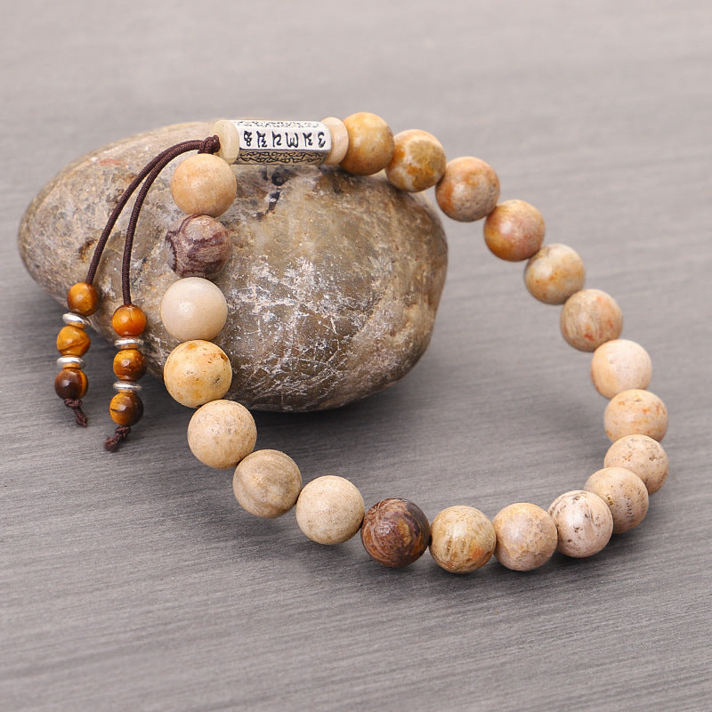 Unisex Stone Bead Classic Bracelet European Retro Handmade