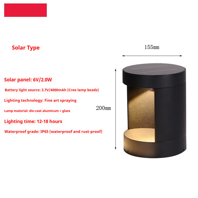 LED Solar Outdoor Waterproof Single-Sided Luminous Lawn Lamp – Park & Villa Courtyard Semicircle Lighting
