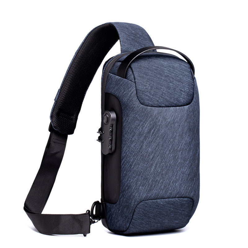 Waterproof USB Anti-Theft Oxford Crossbody Sling Bag for Men