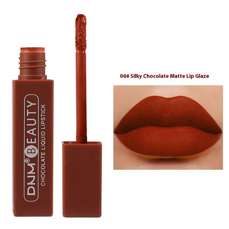 Silky No Stain On Cup Chocolate Lip Lacquer Long-lasting Matte Waterproof