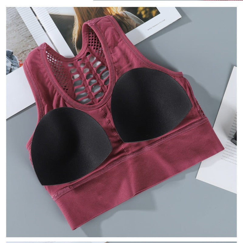 Women’s Mesh Sports Bra – Breathable, Seamless Fitness Top