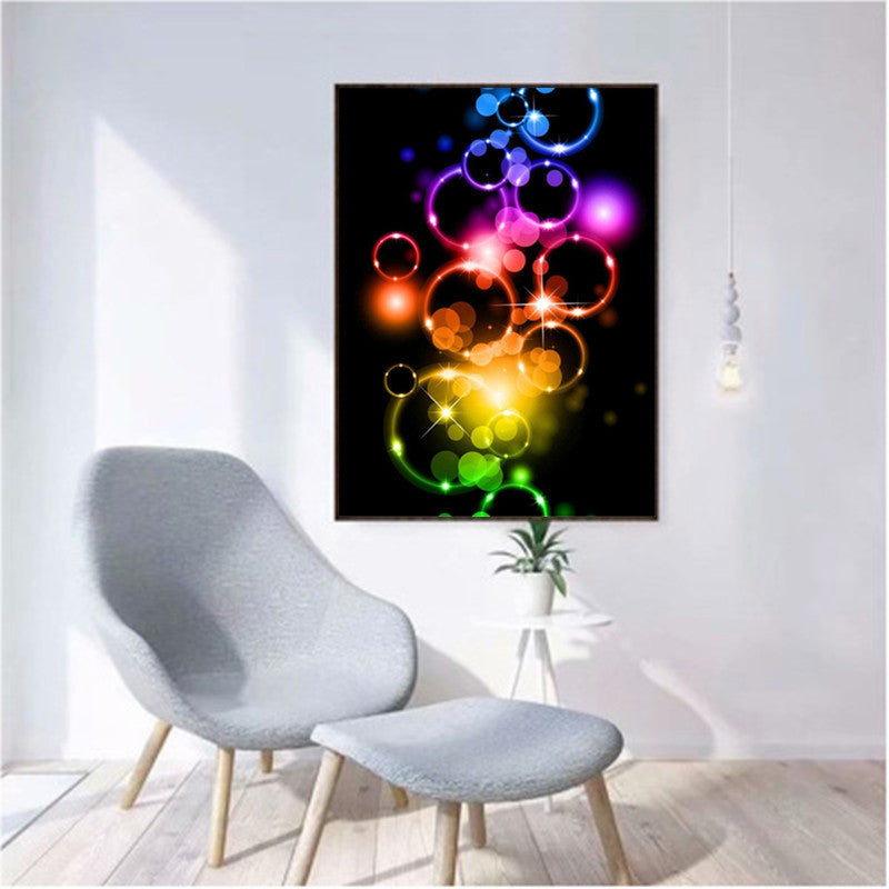 Colorful Bubble Diamond Round Wall Art Living Room Decorative Painting