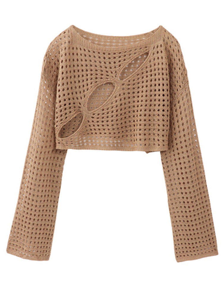 Hollow Out Sunscreen Blouse Women Thin Style Is Lazy