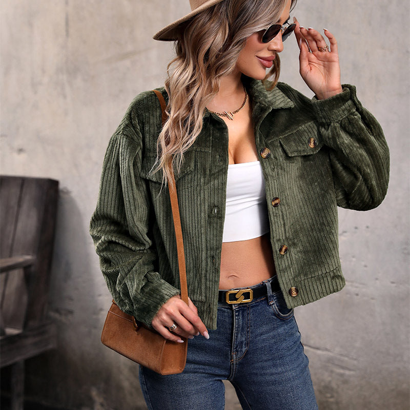 Women's Plush Casual Solid Color Jacket