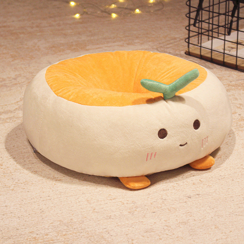Thickened Round Cartoon Plush Futon Seat Cushion