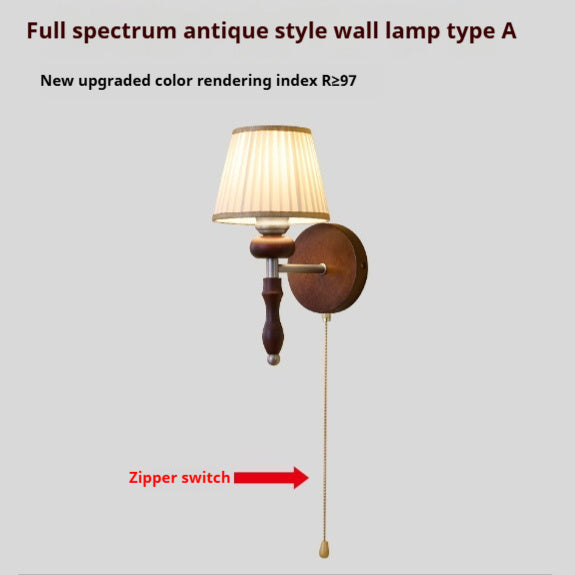 Mid-ancient Bedside Wall Lamp High-grade Zipper