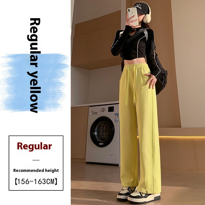 Women’s High-Waist Sweatpants – Long Thin Straight Loose Leisure Pants