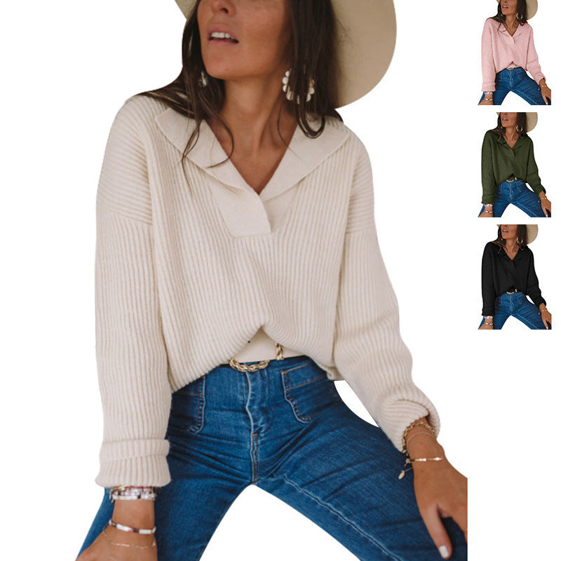 Women's Thickened Pullover Knit Tops